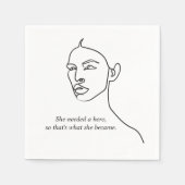 黒人彼女ミニマルはヒーローのインスピレーションの女の子になった スタンダードカクテルナプキン (正面)