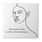 黒人彼女ミニマルはヒーローのインスピレーションの女の子になった タイル (正面)