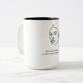 黒人彼女ミニマルはヒーローのインスピレーションの女の子になった ツートーンマグカップ (正面左)