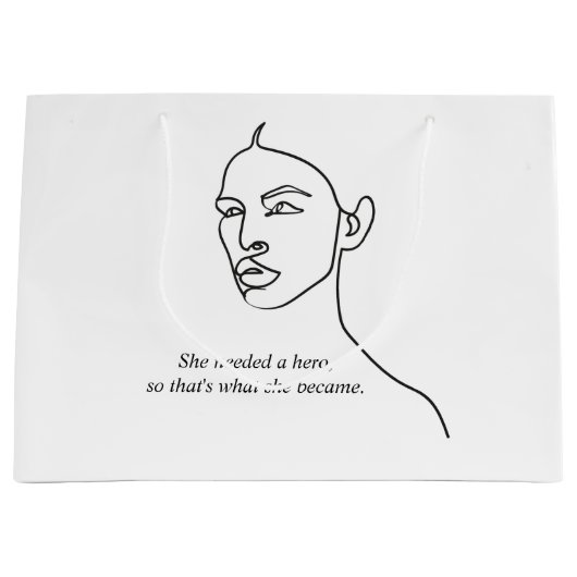 黒人彼女ミニマルはヒーローのインスピレーションの女の子になった ラージペーパーバッグ