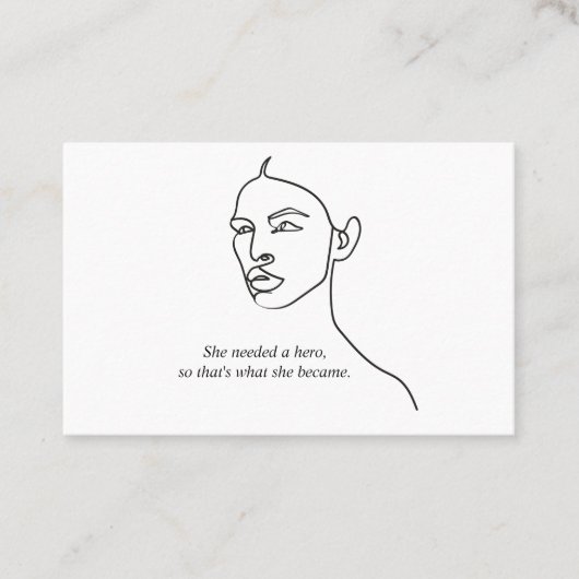黒人彼女ミニマルはヒーローのインスピレーションの女の子になった 名刺 (正面)