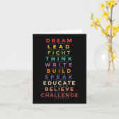 黒人指導者がリーダーのように夢を見る黒い教えヒスター カード (黄色い花)