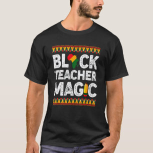 黒人教師マジック教師男性女性黒人の歴史 Tシャツ