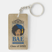 黒人教養師範パーソナライズされた級 キーホルダー (裏面)