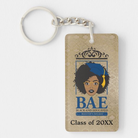 黒人教養師範パーソナライズされた級 キーホルダー (正面)