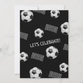 黒人新人サッカーの1回目の誕生日をキック 招待状 (裏面)