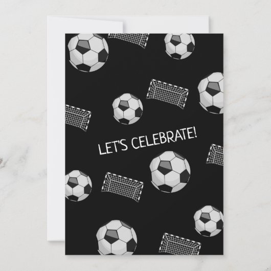 黒人新人サッカーの1回目の誕生日をキック 招待状 (裏面)