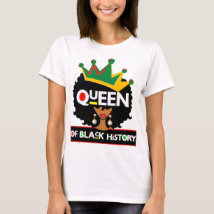 黒人歴史の女王月メラニンポピン魔法 Tシャツ