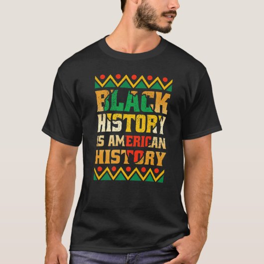 黒人歴史はアメリカ歴史愛国的なアフリカ Tシャツ (正面)