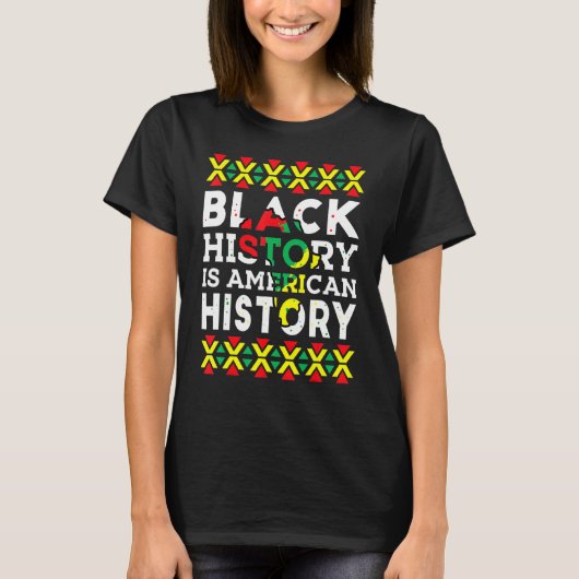 黒人歴史はアメリカ歴史愛国的なアフリカ Tシャツ (正面)