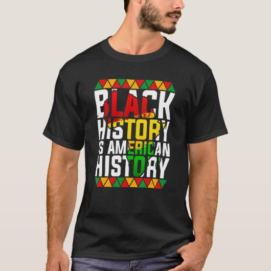 黒人歴史はアメリカ歴史愛国的なアフリカ Tシャツ (正面)