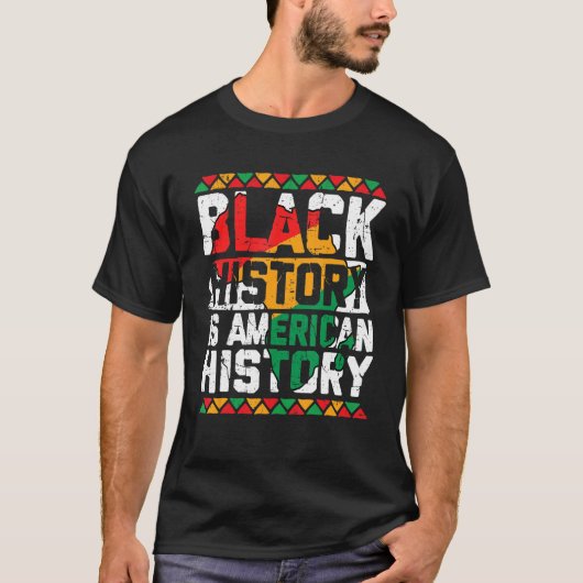 黒人歴史はアメリカ歴史愛国的なアフリカ Tシャツ (正面)