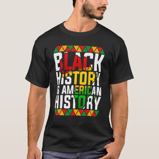 黒人歴史はアメリカ歴史愛国的なアフリカ Tシャツ (正面)