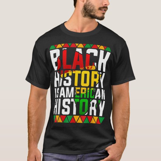 黒人歴史はアメリカ歴史愛国的なアフリカ Tシャツ (正面)