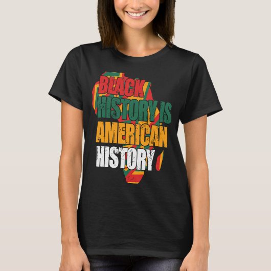 黒人歴史はアメリカ歴史愛国的なアフリカ Tシャツ (正面)