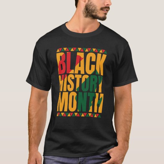 黒人歴史はアメリカ歴史愛国的なアフリカ Tシャツ (正面)