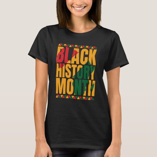 黒人歴史はアメリカ歴史愛国的なアフリカ Tシャツ (正面)