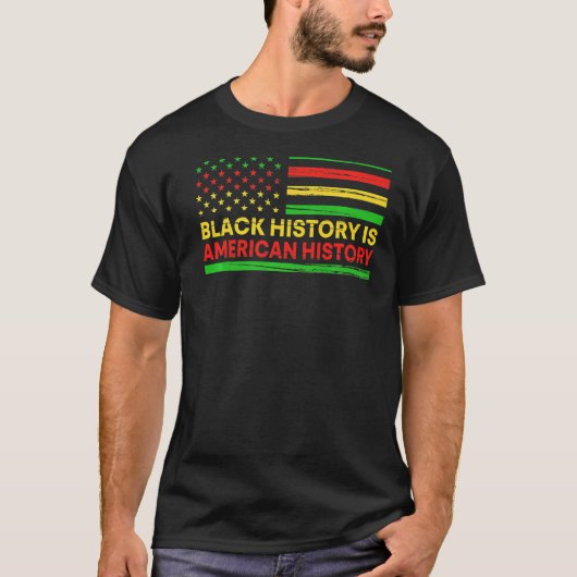 黒人歴史はアメリカ歴史愛国的なアフリカ Tシャツ (正面)