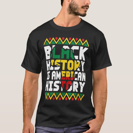 黒人歴史はアメリカ歴史愛国的なアフリカ Tシャツ (正面)