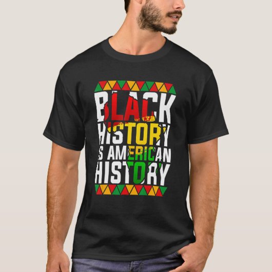 黒人歴史はアメリカ歴史愛国的なアフリカ Tシャツ (正面)