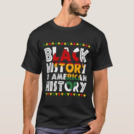 黒人歴史はアメリカ歴史愛国的なアフリカ Tシャツ (正面)
