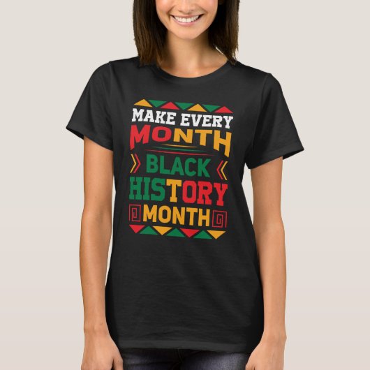 黒人歴史はアメリカ歴史愛国的なアフリカ Tシャツ (正面)