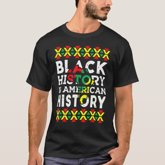 黒人歴史はアメリカ歴史愛国的なアフリカ Tシャツ (正面)