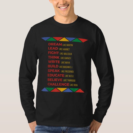 黒人歴史アフリカ系アメリカ人ヒーロー Tシャツ (正面)