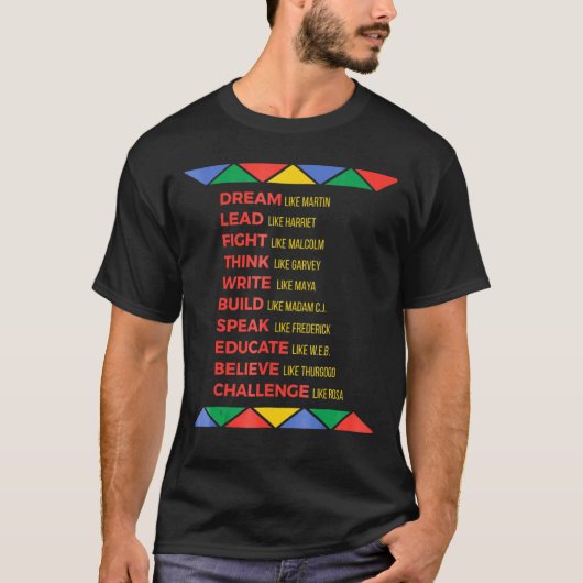 黒人歴史アフリカ系アメリカ人ヒーロー Tシャツ (正面)