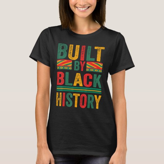黒人歴史アフリカ系アメリカ人プライド男性が建てた Tシャツ (正面)