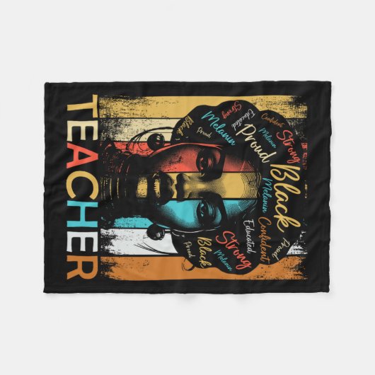 黒人歴史先生アフリカ系アメリカ人女性ダシ フリースブランケット (正面(横))