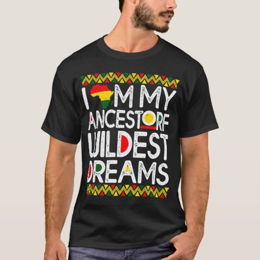 黒人歴史月女性先祖夢 Tシャツ (正面)