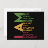 黒人歴史月私は黒人女性 ポストカード (正面/裏面)