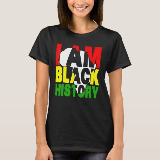 黒人歴史月私は黒人歴史女性男性 Tシャツ (正面)