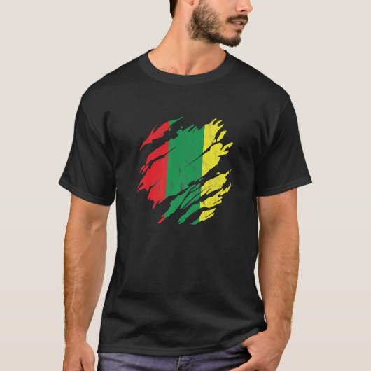 黒人歴史月間のアフリカ系アメリカ人国旗 Tシャツ (正面)