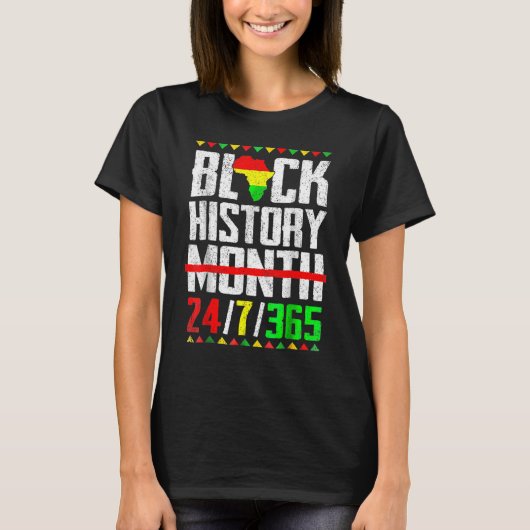 黒人歴史月間アフリカ人女性アフリカプライド Tシャツ (正面)