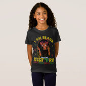 黒人歴史月間アフリカ人女性アフロ・アメリ Tシャツ (正面フル)