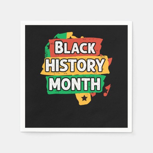 黒人歴史月間アフリカ国旗 スタンダードカクテルナプキン (正面)