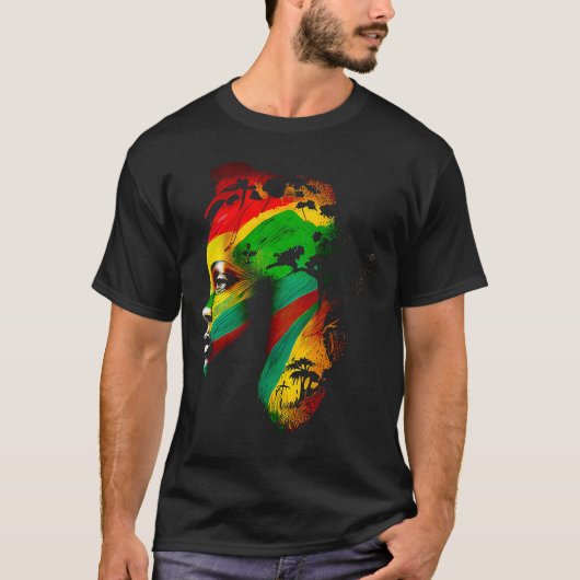 黒人歴史月間アフリカ系アメリカ人の祖先r tシャツ (正面)