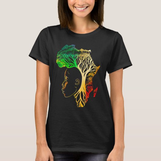 黒人歴史月間アフリカ系アメリカ人の祖先r tシャツ (正面)