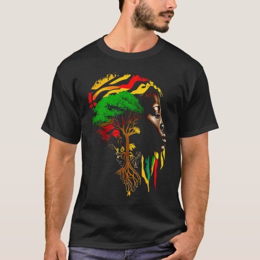 黒人歴史月間アフリカ系アメリカ人の祖先r tシャツ (正面)