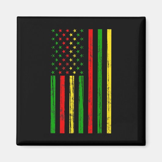 黒人歴史月間アフリカ系アメリカ国旗 マグネット (正面)