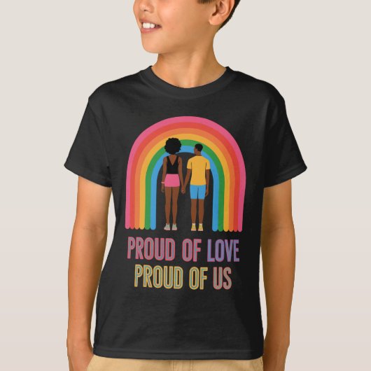 黒人歴史月間アフリカ黒人夫婦誇りを持ったアフア Tシャツ (正面)