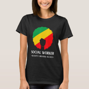 黒人歴史月間ソーシャルワーカーアフリカン・アメリカン Tシャツ