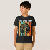黒人歴史月間ブラックアフリカンアメリカン Tシャツ (正面フル)