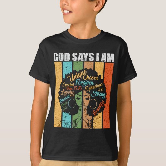 黒人歴史月間ブラックアフリカンアメリカン Tシャツ (正面)
