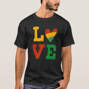 黒人歴史月間ラブアフリカ人男性の女性 Tシャツ