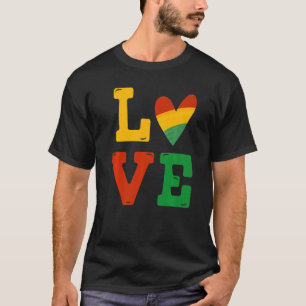 黒人歴史月間ラブアフリカ人男性の女性 Tシャツ