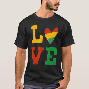 黒人歴史月間ラブアフリカ人男性の女性 Tシャツ