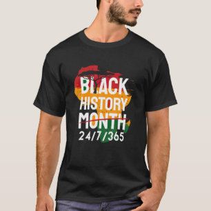 黒人歴史月間24/7/365アフリカ地図メラニン20 Tシャツ